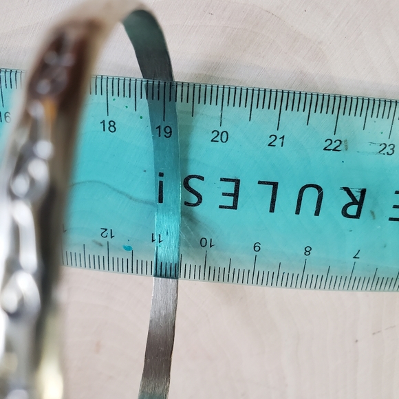 Sterling Silver 925 Sword Motif Bangle Bracelet - Picture 7 of 8